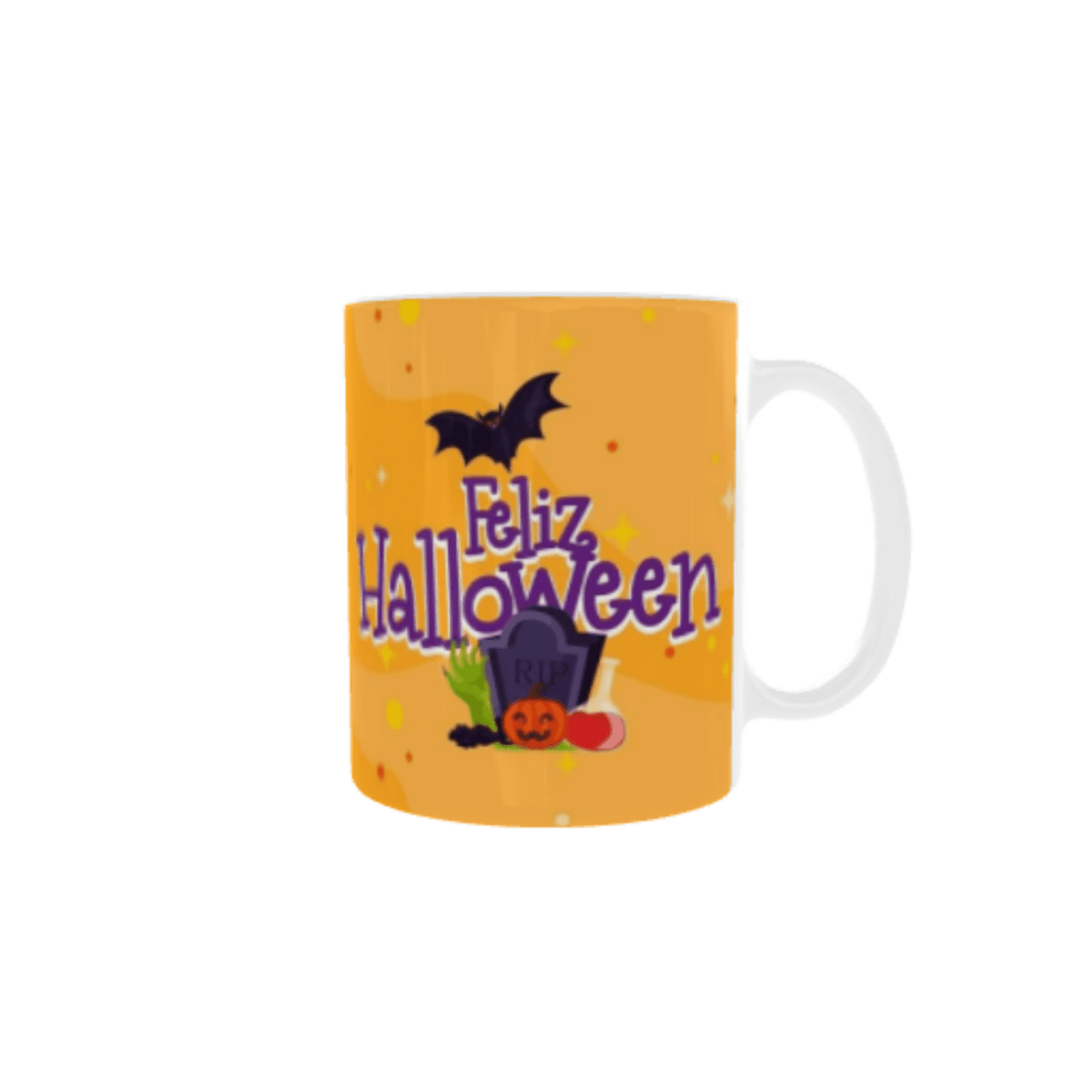 Taza Feliz Halloween - Niña Gatita y Gato Negro - 5