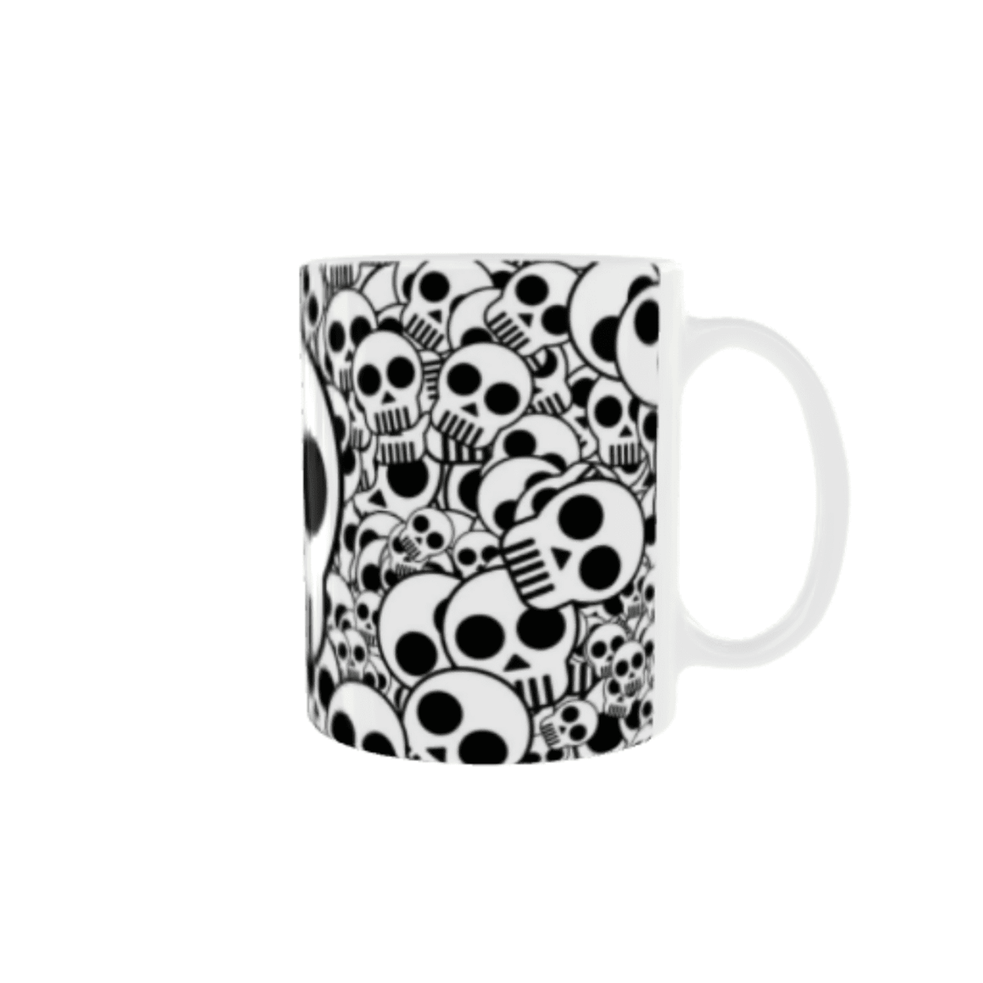 Taza Calaveras Halloween Blanco y Negro - 2