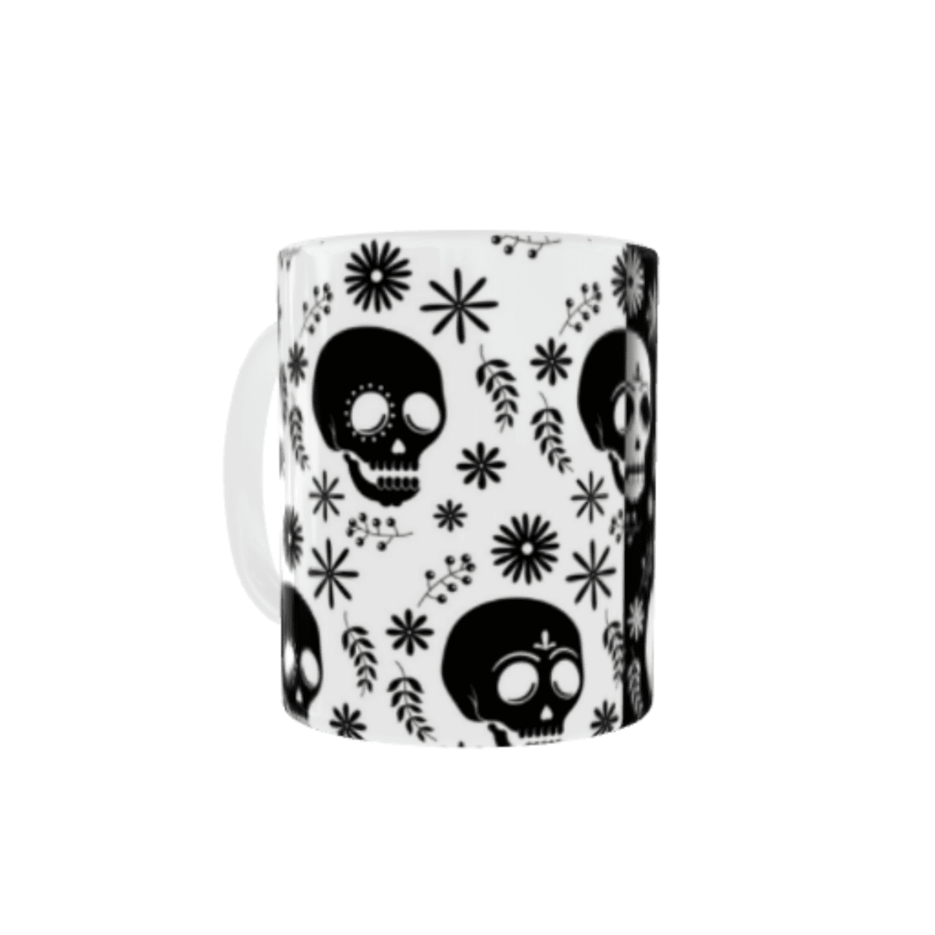 Taza Calaveras Blanco y Negro - 5