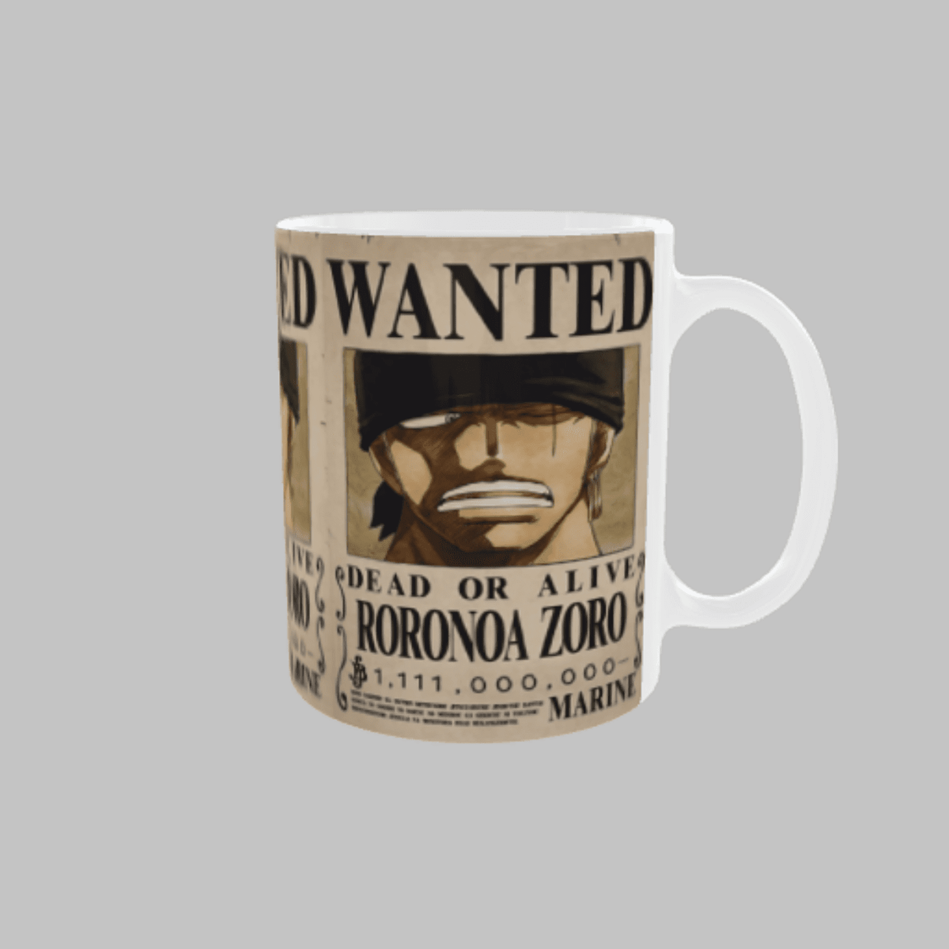 Taza Cartel Wanted Nueva Recompensa Roronoa Zoro One Piece - 3