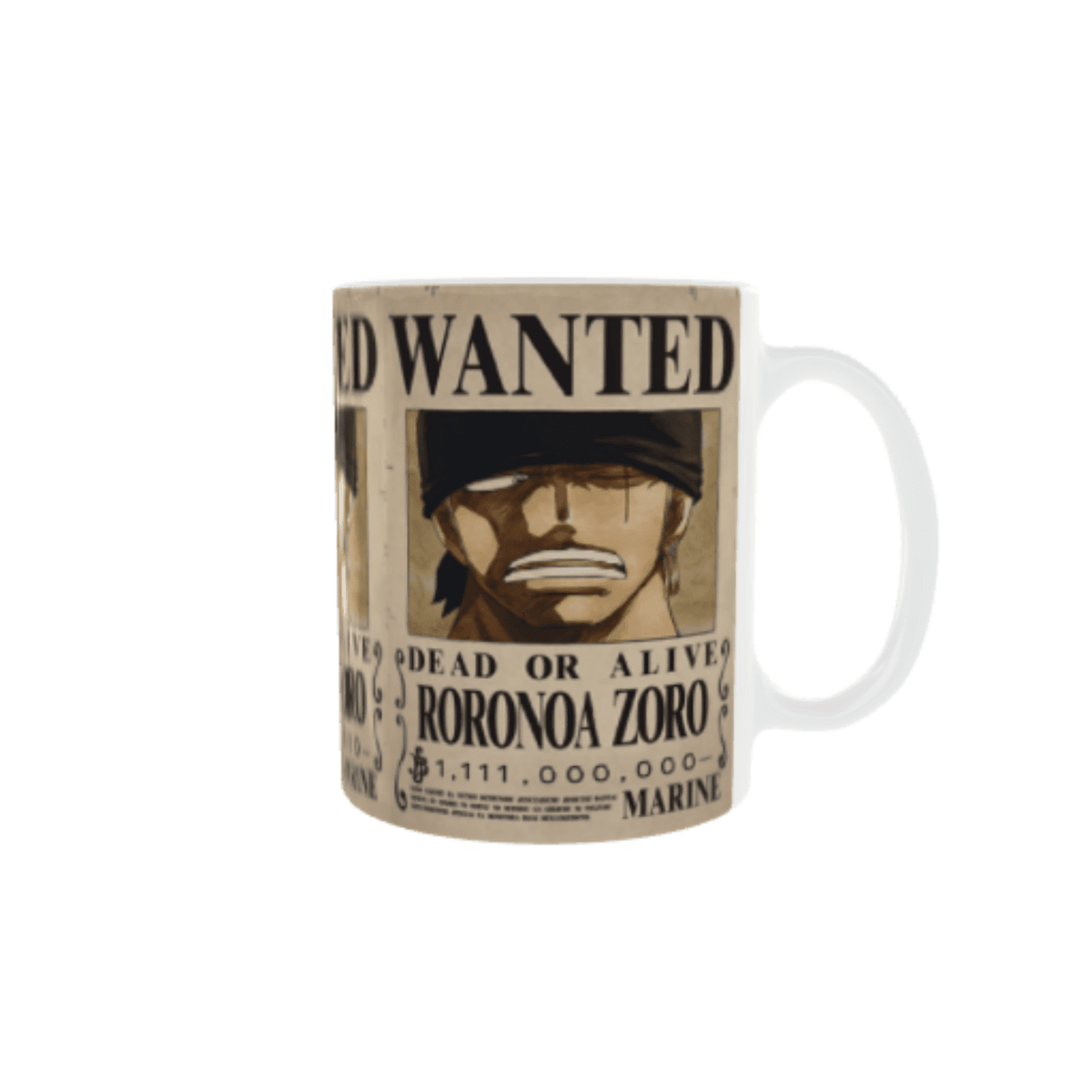 Taza Cartel Wanted Nueva Recompensa Roronoa Zoro One Piece - 4