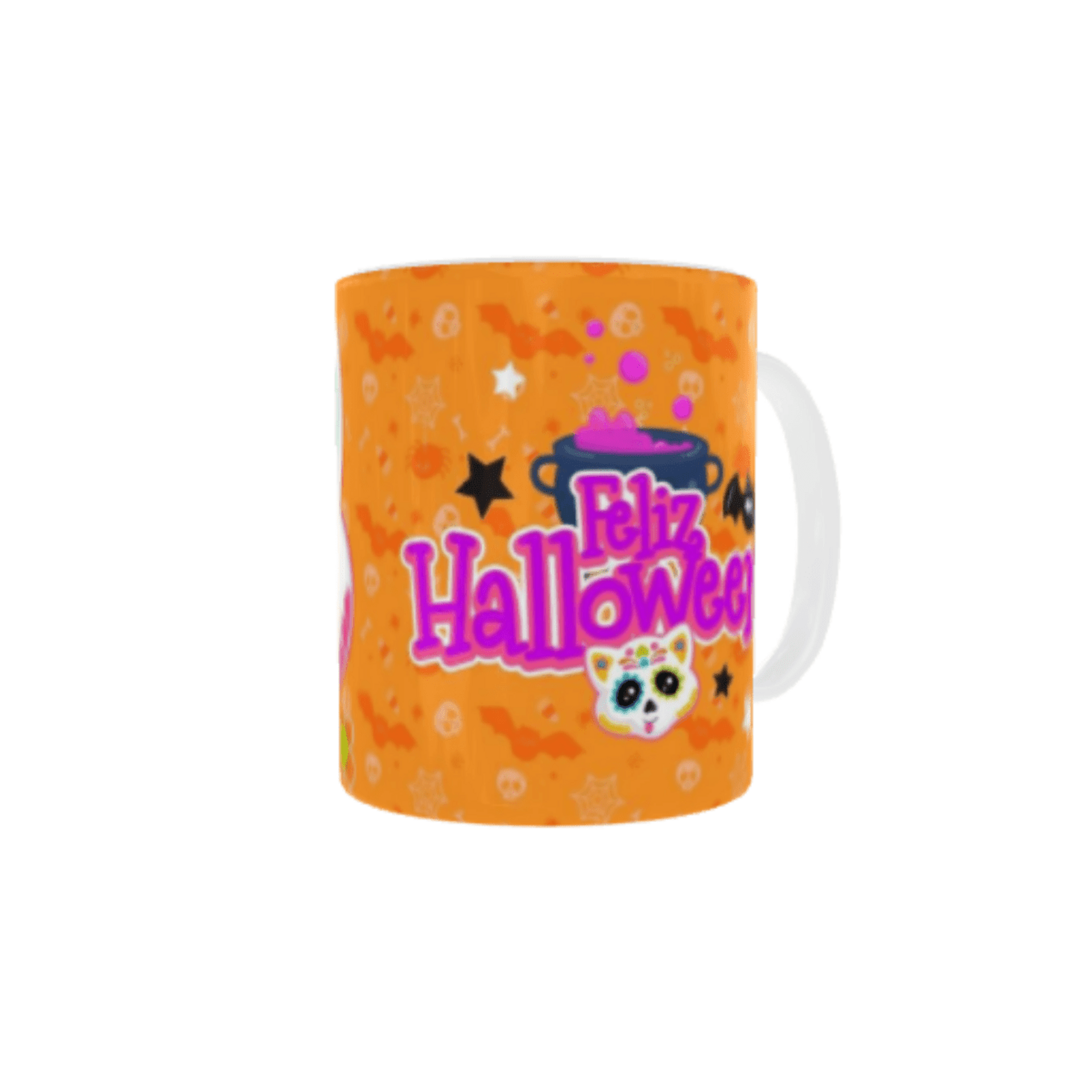Taza Feliz Halloween Gatito Calavera - 4