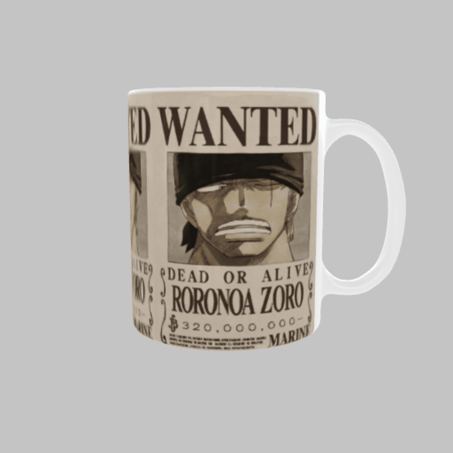 Taza Wanted Roronoa Zoro – Recompensa de 320 millones - 3