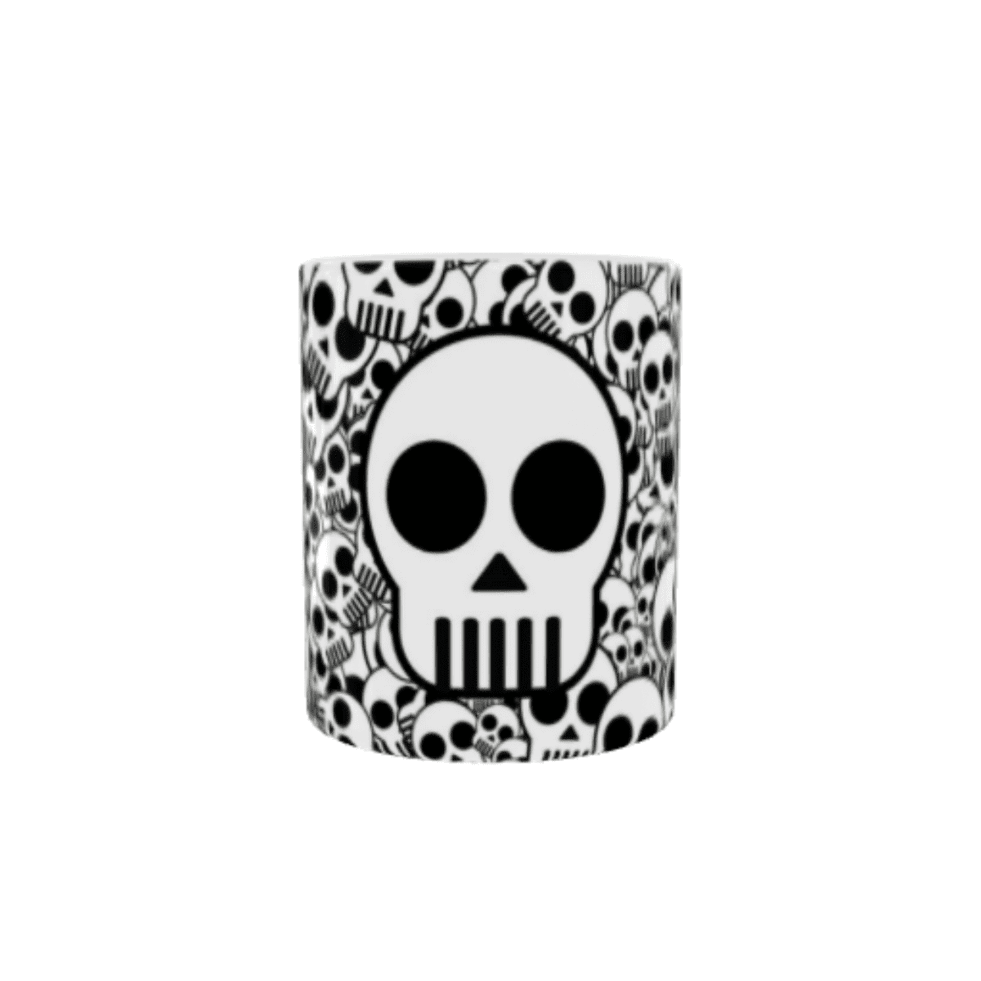 Taza Calaveras Halloween Blanco y Negro - 3