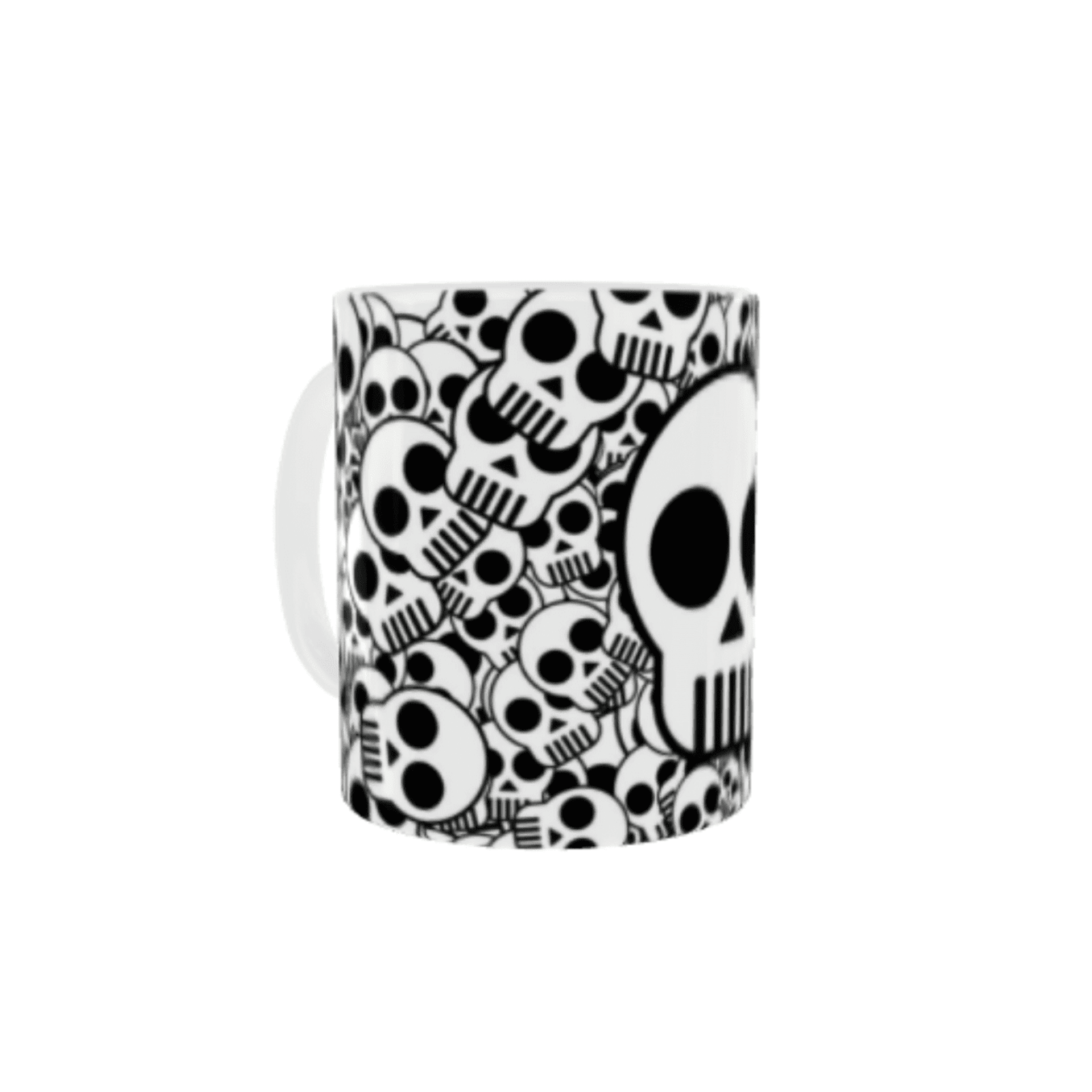 Taza Calaveras Halloween Blanco y Negro - 5