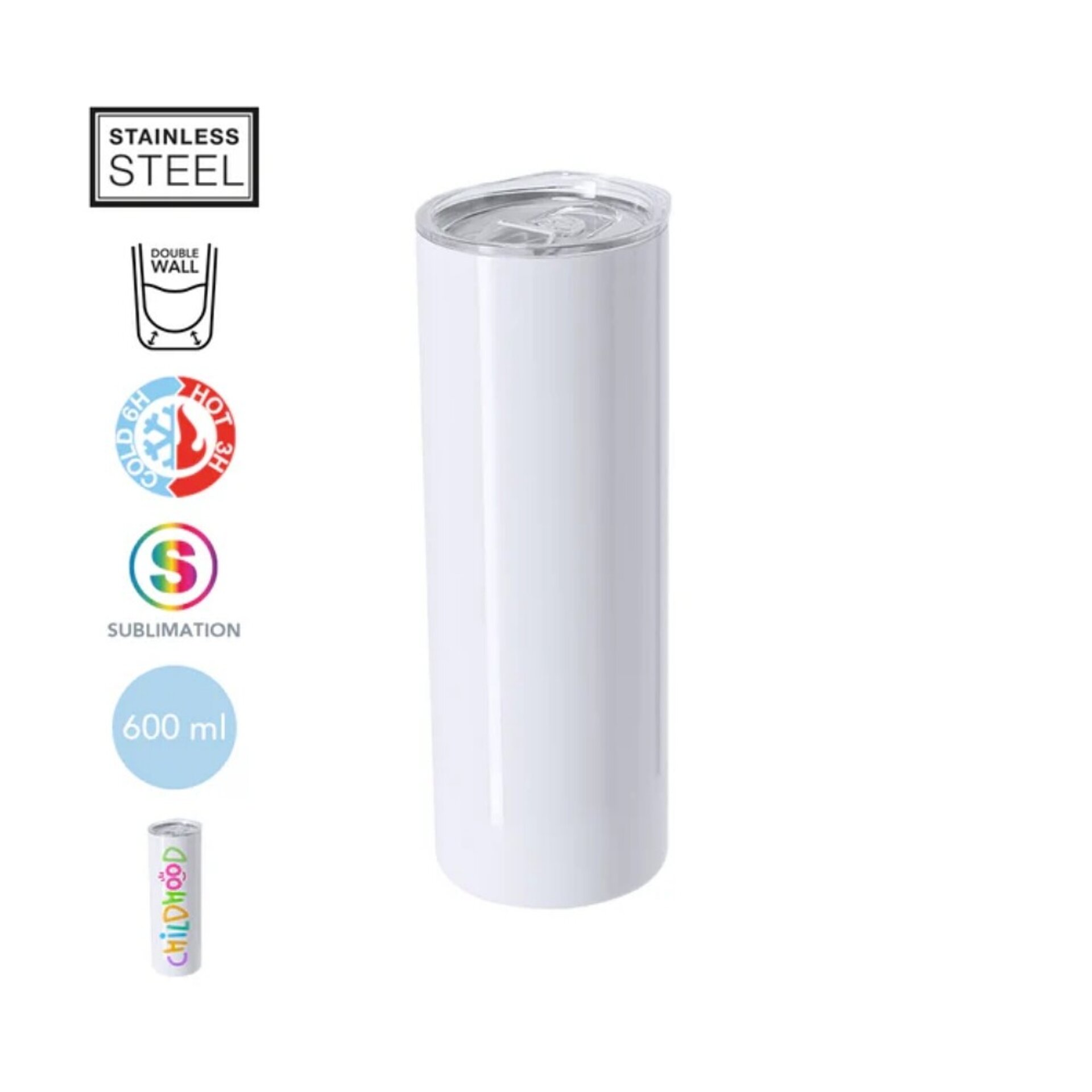 Vaso Térmico 600ml Acero Inoxidable - 6