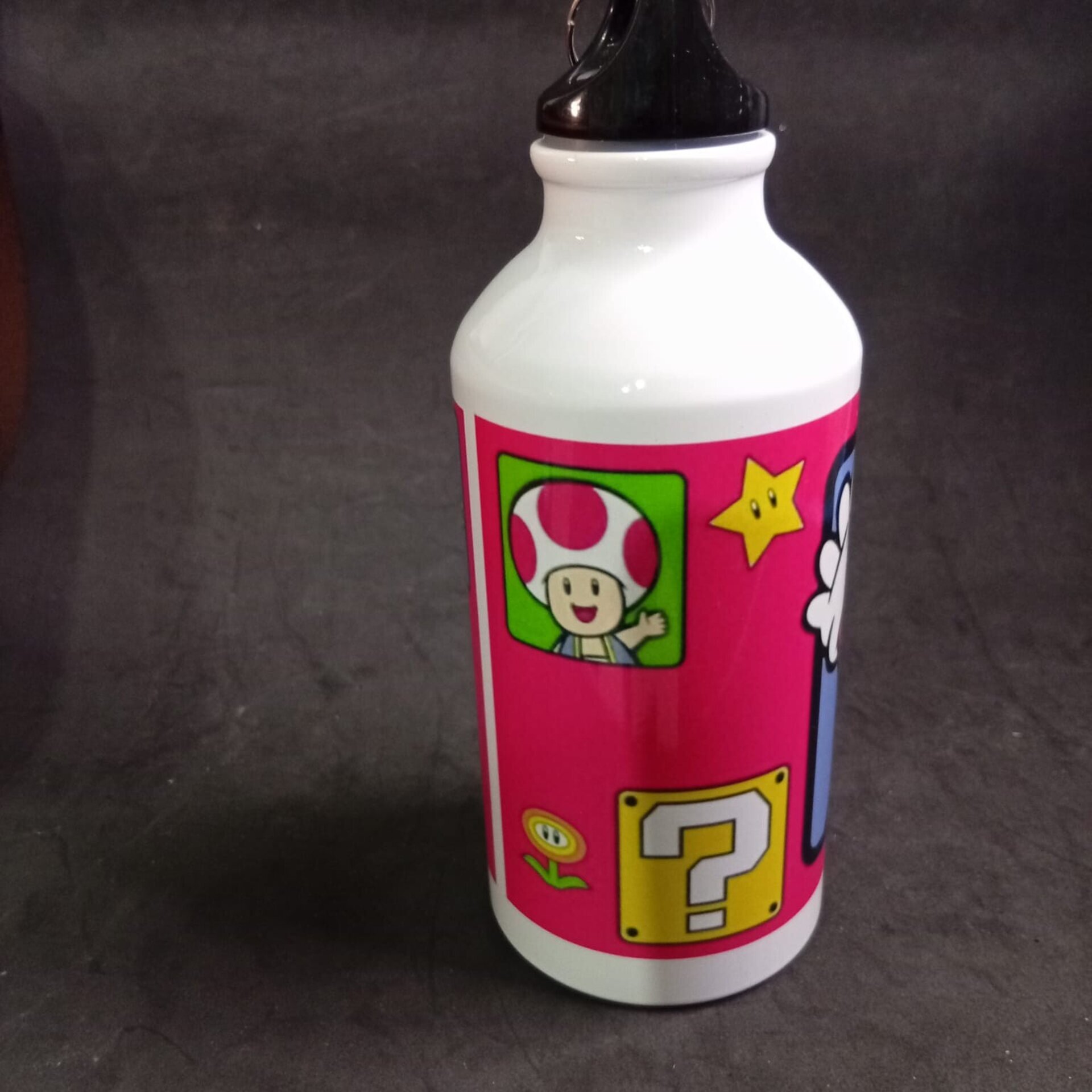 Botella de aluminio con mosquetón – Super Mario (400 ml) - 2