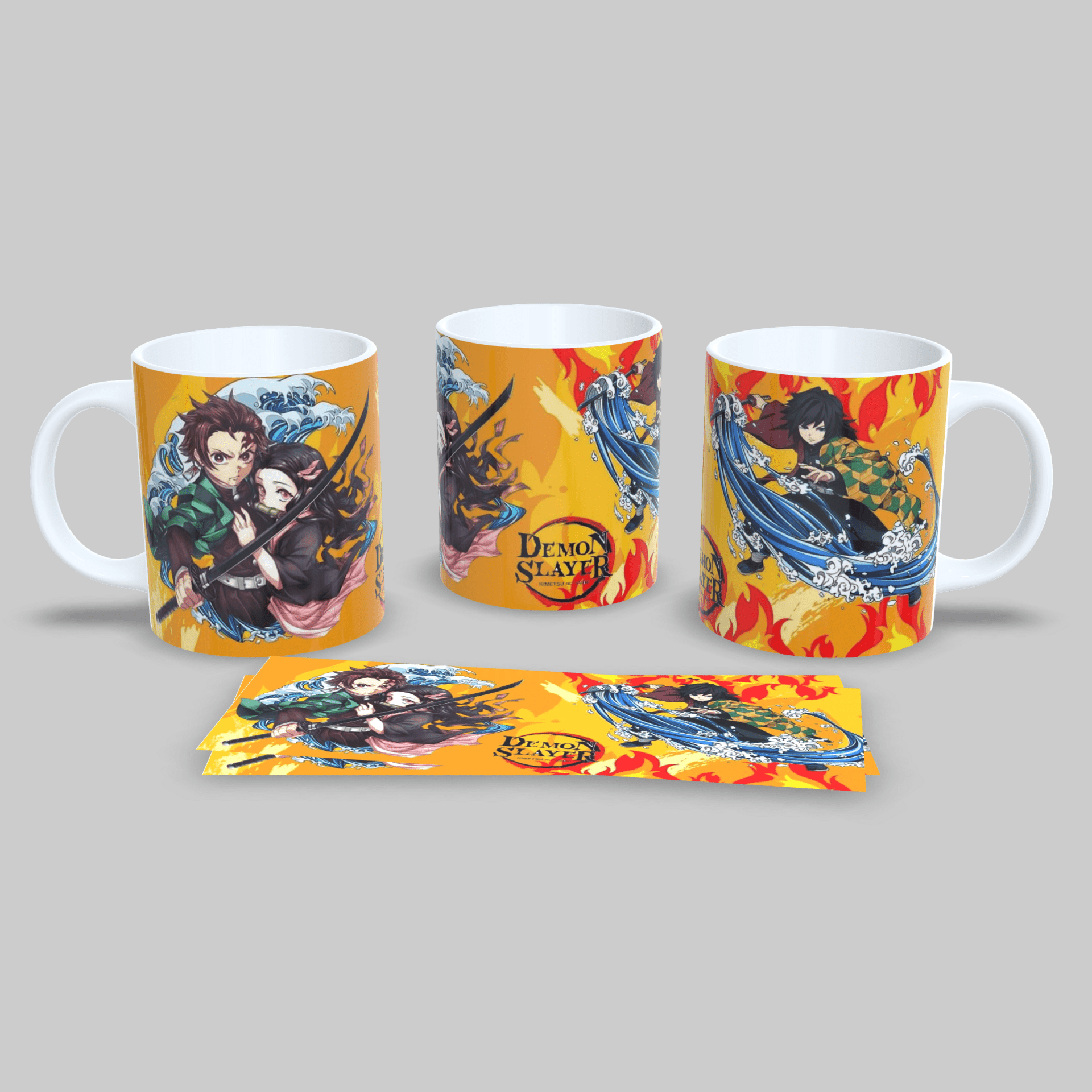 Taza Tanjiro, Nezuko y Giyu – Demon Slayer – Mug anime - 1