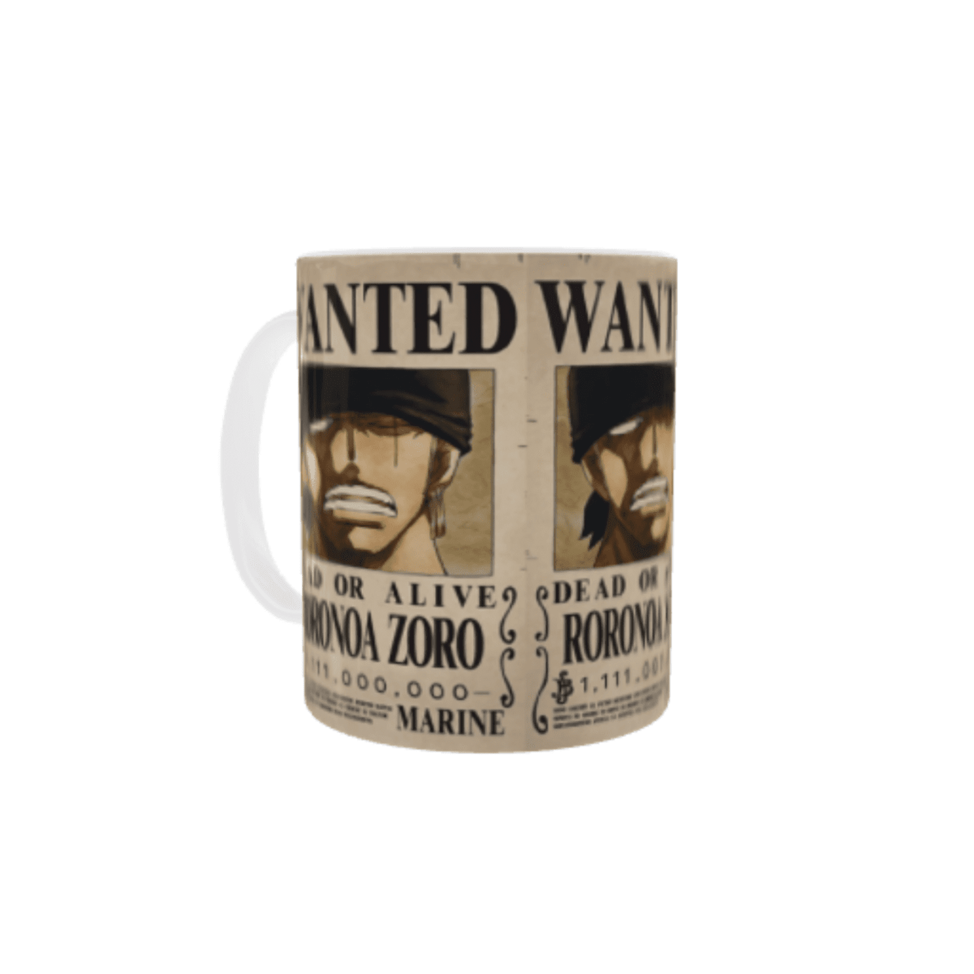 Taza Cartel Wanted Nueva Recompensa Roronoa Zoro One Piece - 3