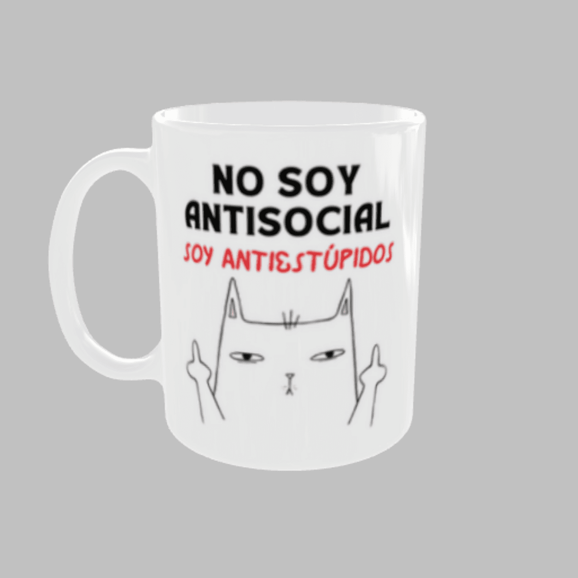 Taza “No soy antisocial, soy antiestúpidos” - 2