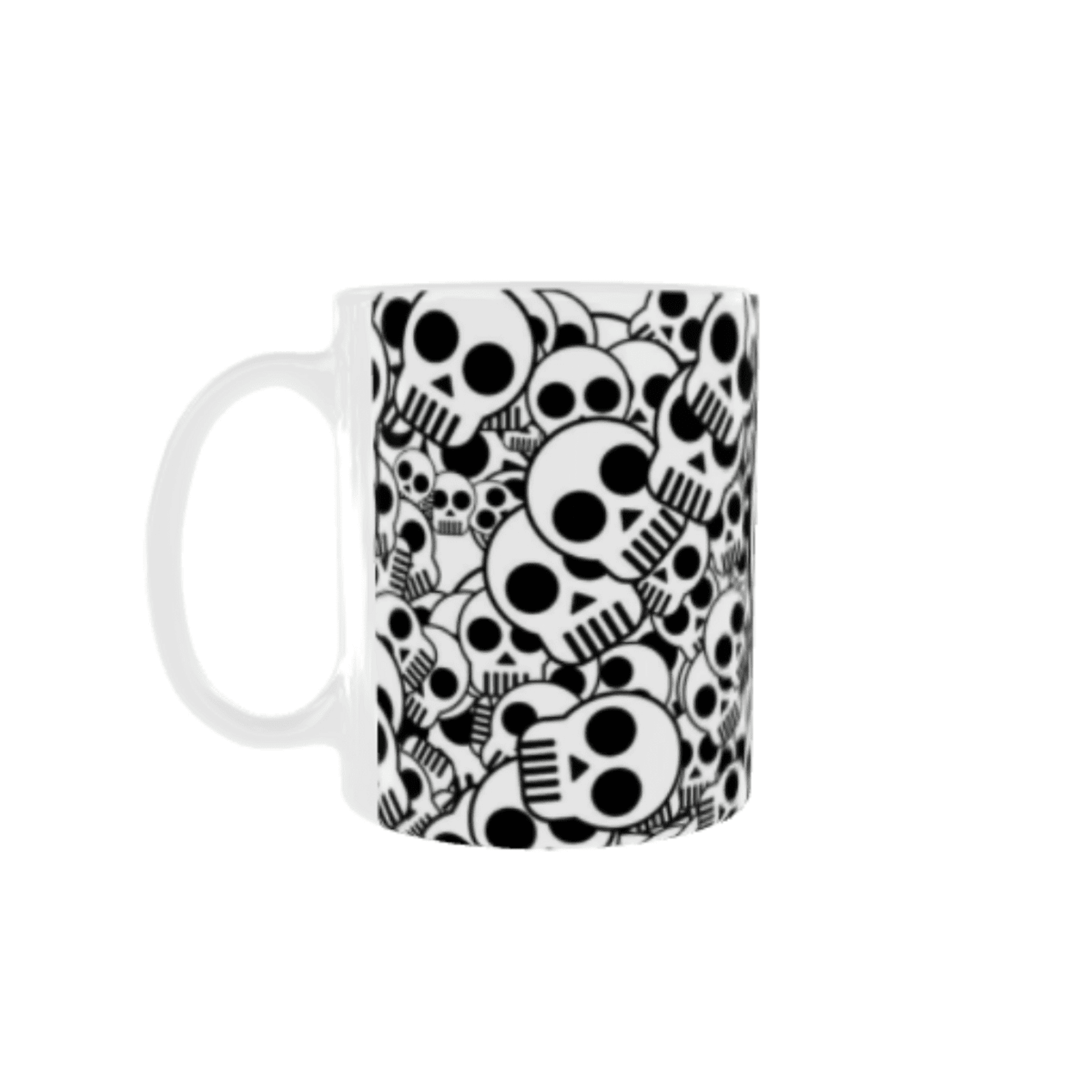 Taza Calaveras Halloween Blanco y Negro - 4