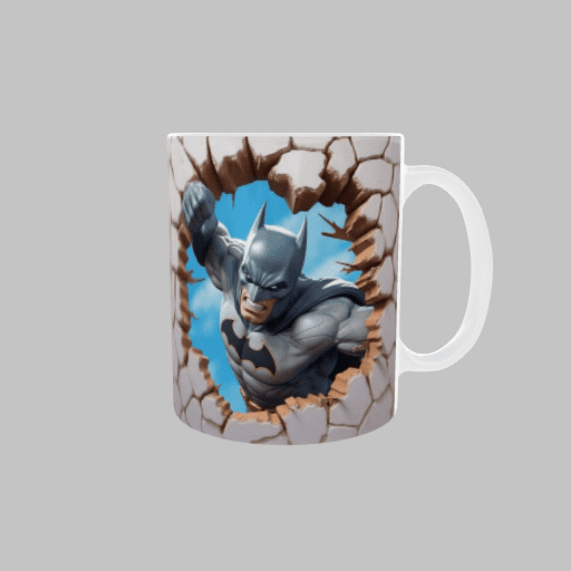 Taza Superhéroe Murciélago Rompiendo la Pared - 1