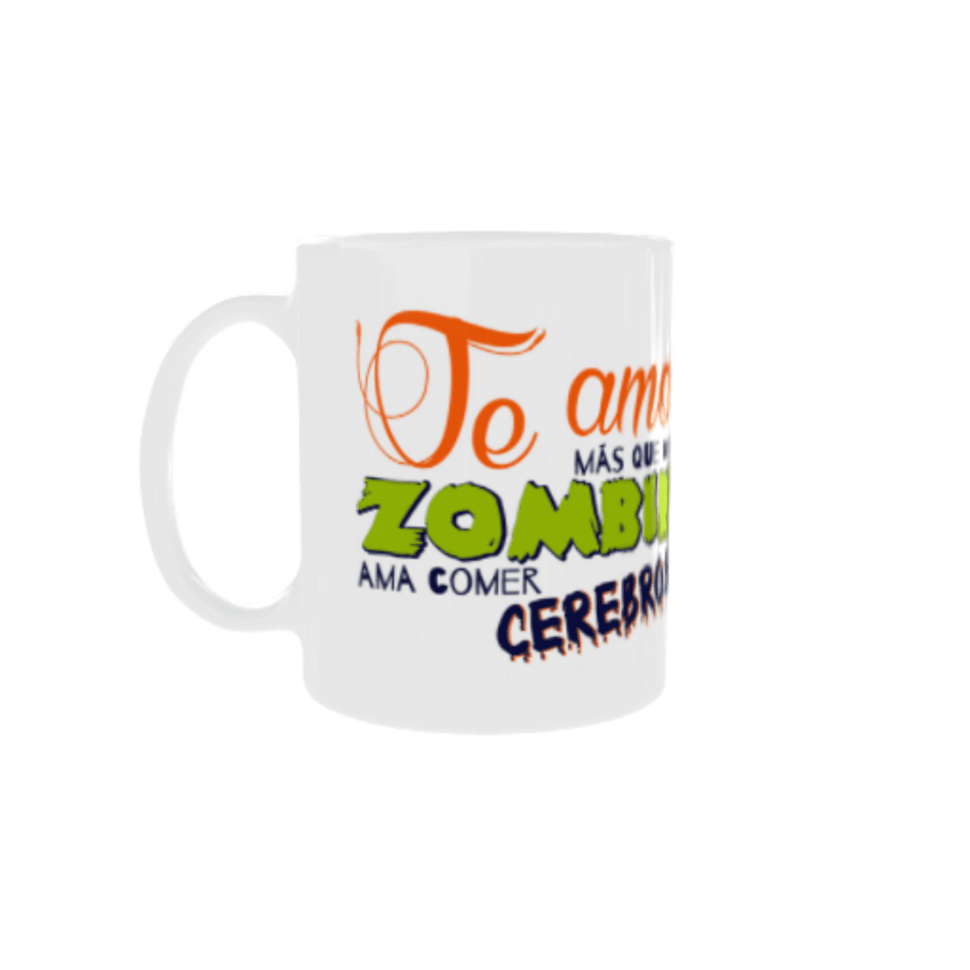 Taza “Te Amo Más que un Zombie Ama Comer Cerebros” – Amor Monstruosamente Fuerte - 2