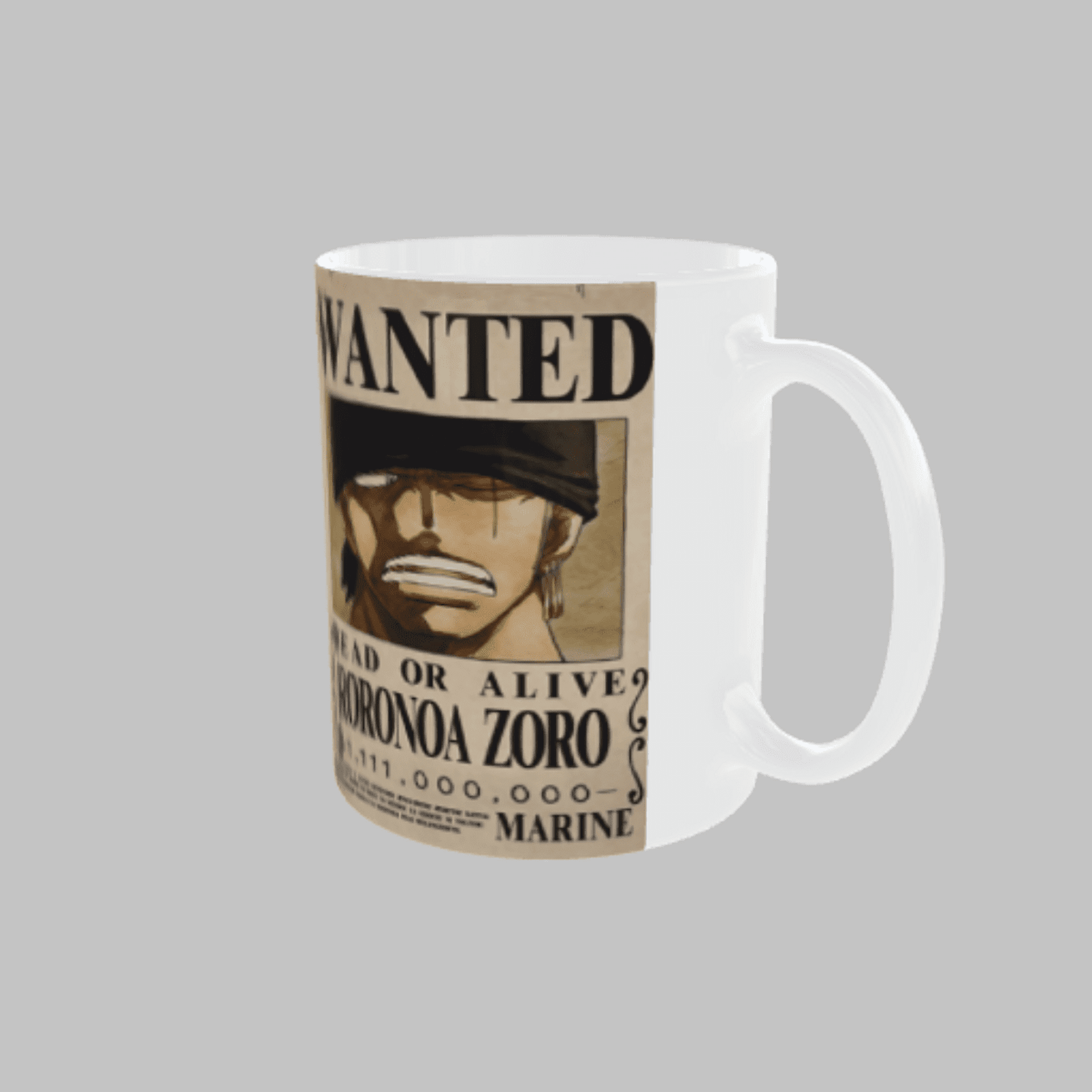 Taza Cartel Wanted Nueva Recompensa Roronoa Zoro One Piece - 4