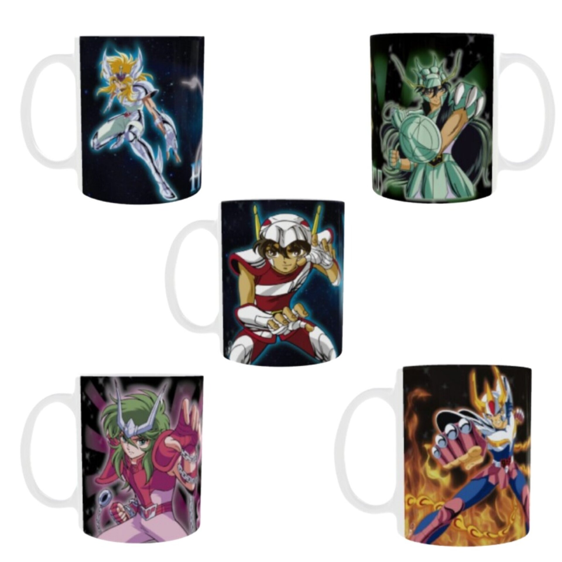 Pack 5 Tazas – Caballeros del Zodiaco - 1