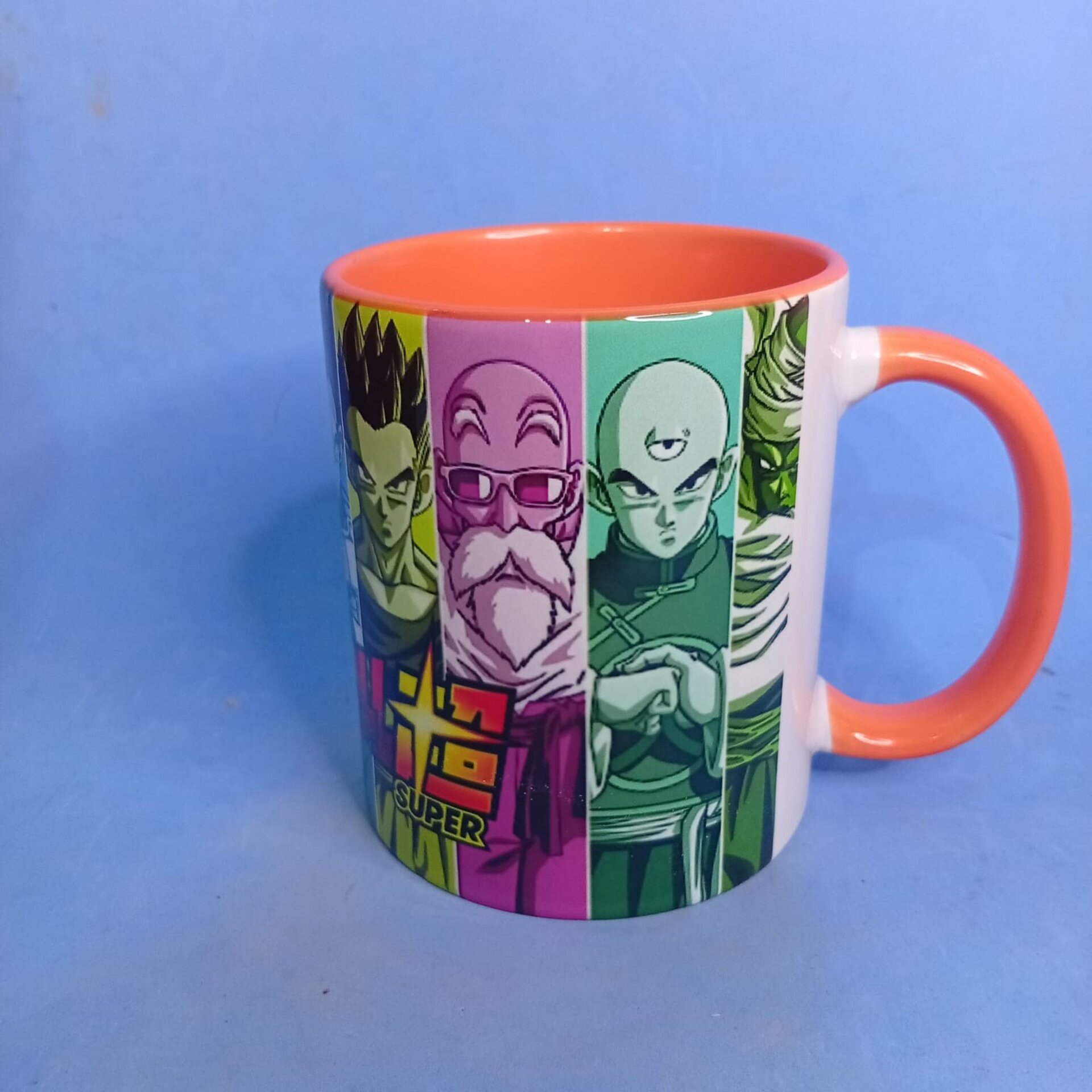 Taza Dragon Ball Super Personajes Asa e Interior Naranja - 5