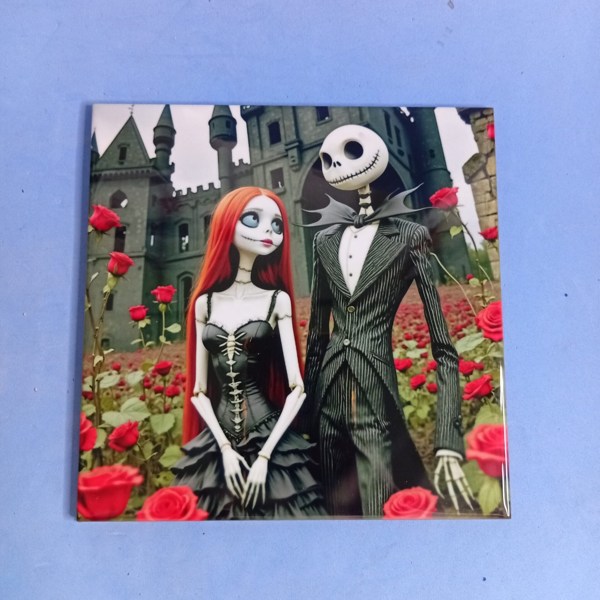 Azulejo Decorativo de Jack Skellington y Sally (Pesadilla Antes de Navi - 2
