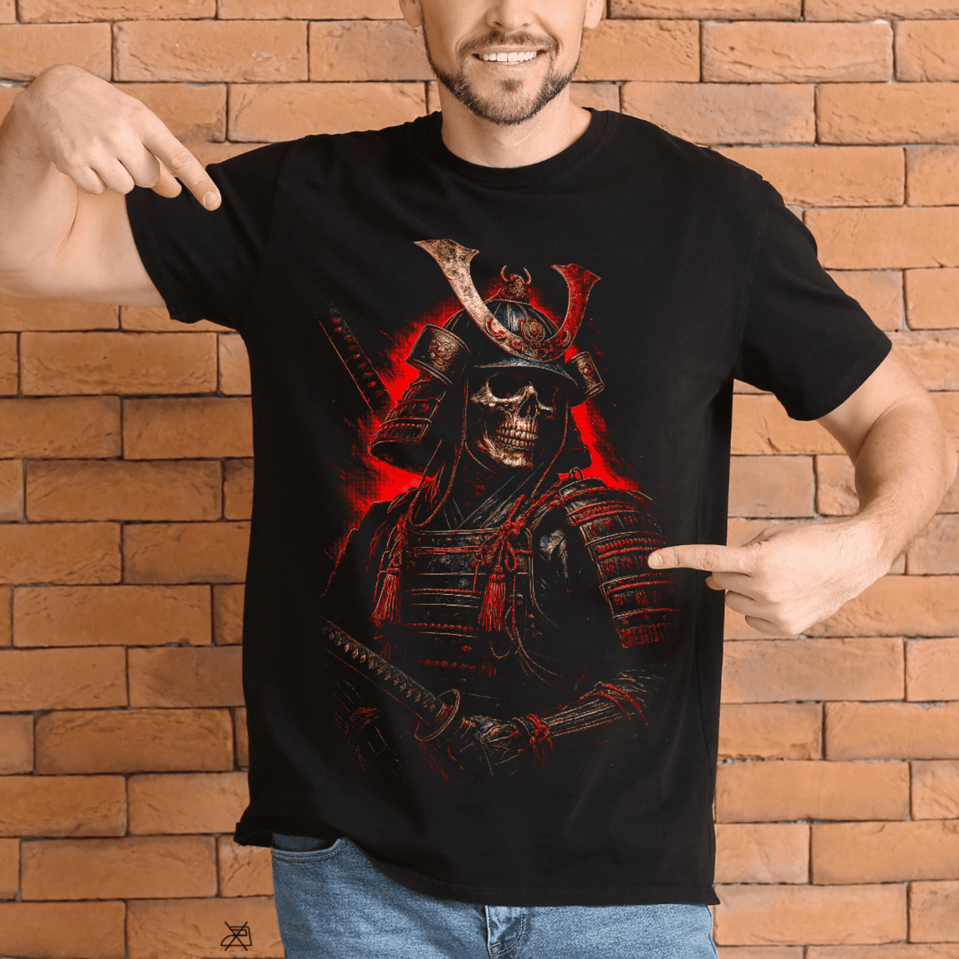 Camiseta Samurai Calavera 100% Algodón | Streetwear Dark Japonés | Unisex S-2XL - 2