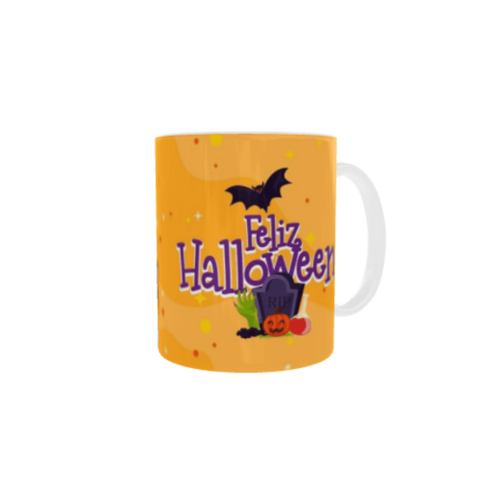 Taza Feliz Halloween - Niña Gatita y Gato Negro - 4