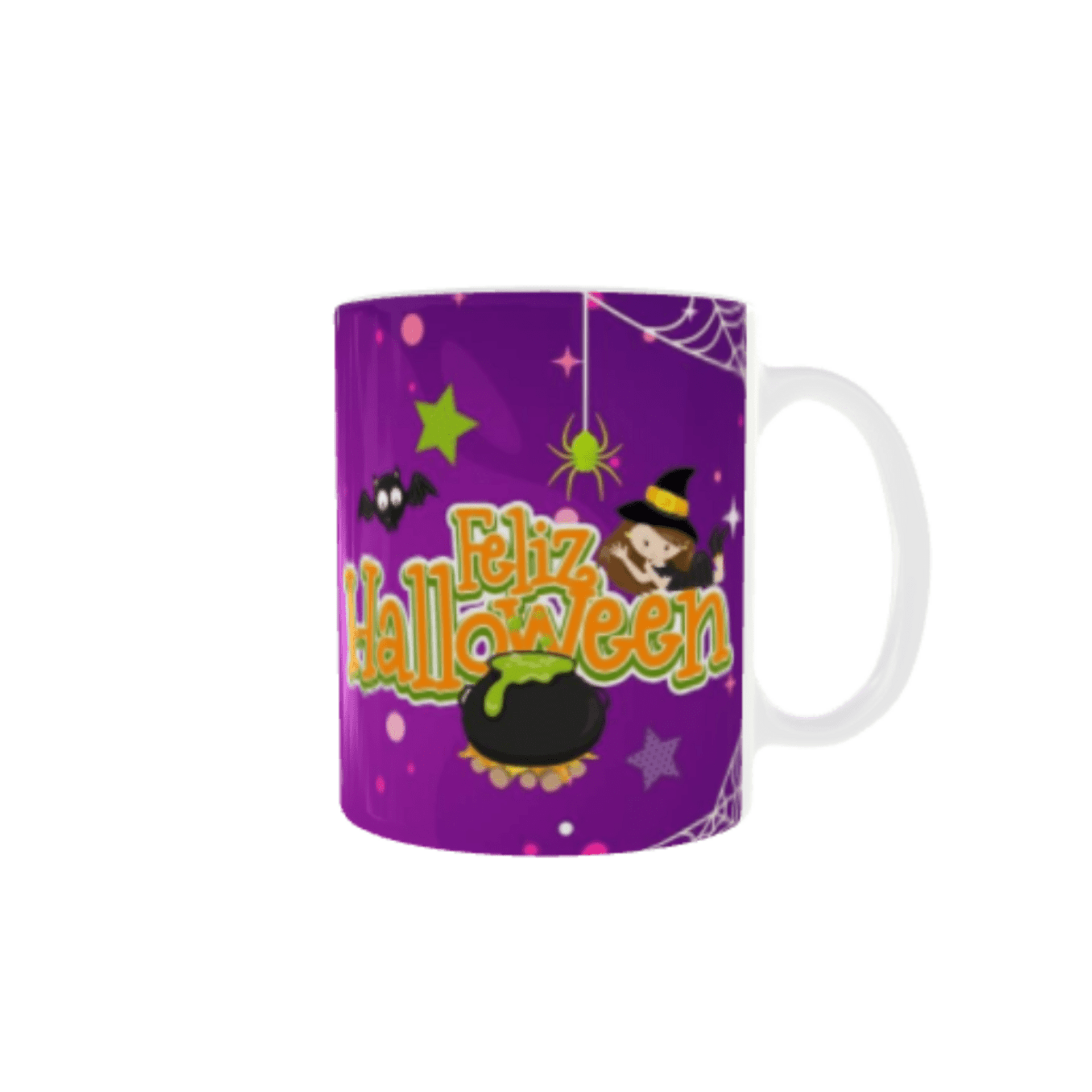 Taza Feliz Halloween – Diseño con Brujita y Calabaza - 5