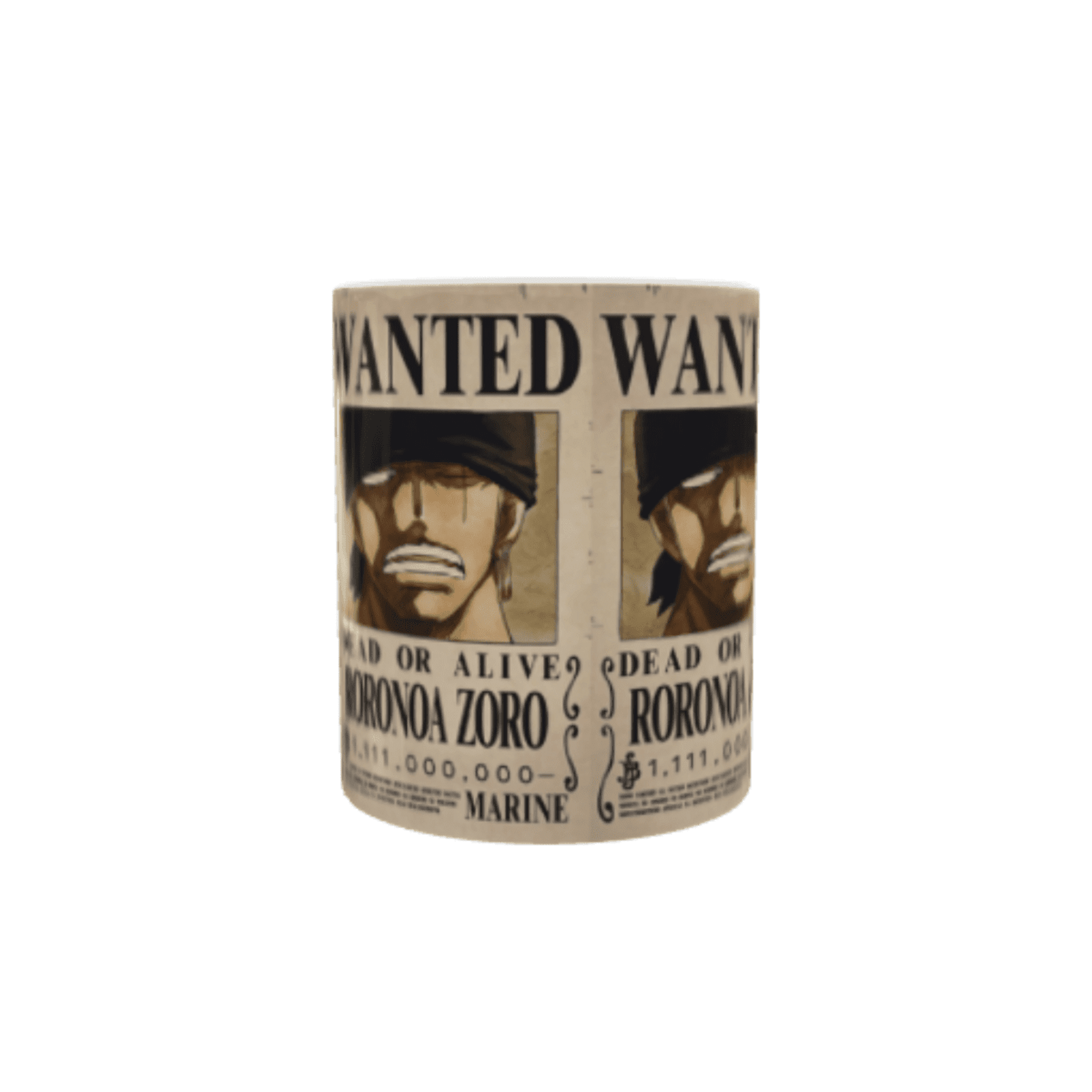 Taza Cartel Wanted Nueva Recompensa Roronoa Zoro One Piece - 2