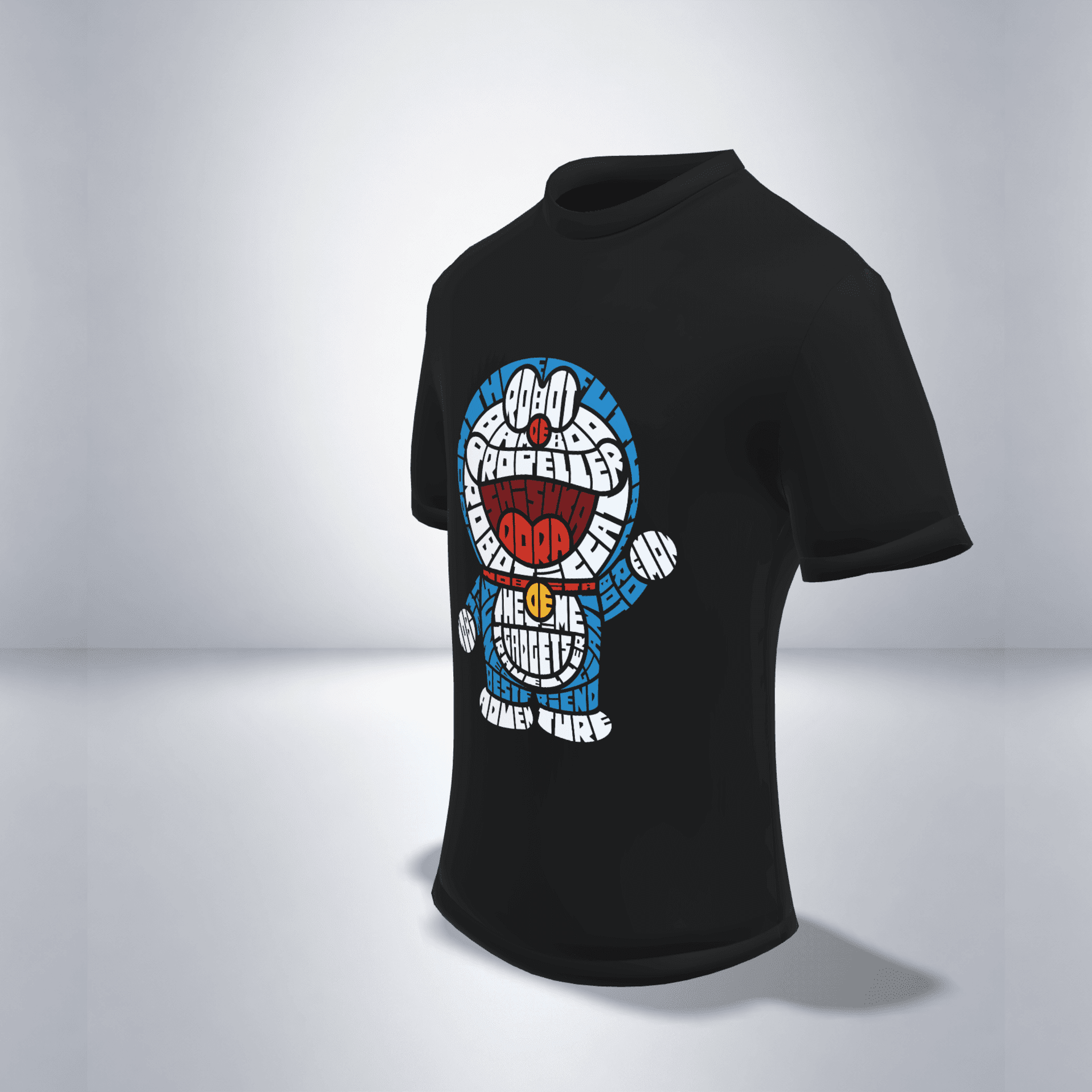 Camiseta Caligrama Doraemon 100% Algodón | Diseño Cartoon Japonés | Unisex S-2XL - 5