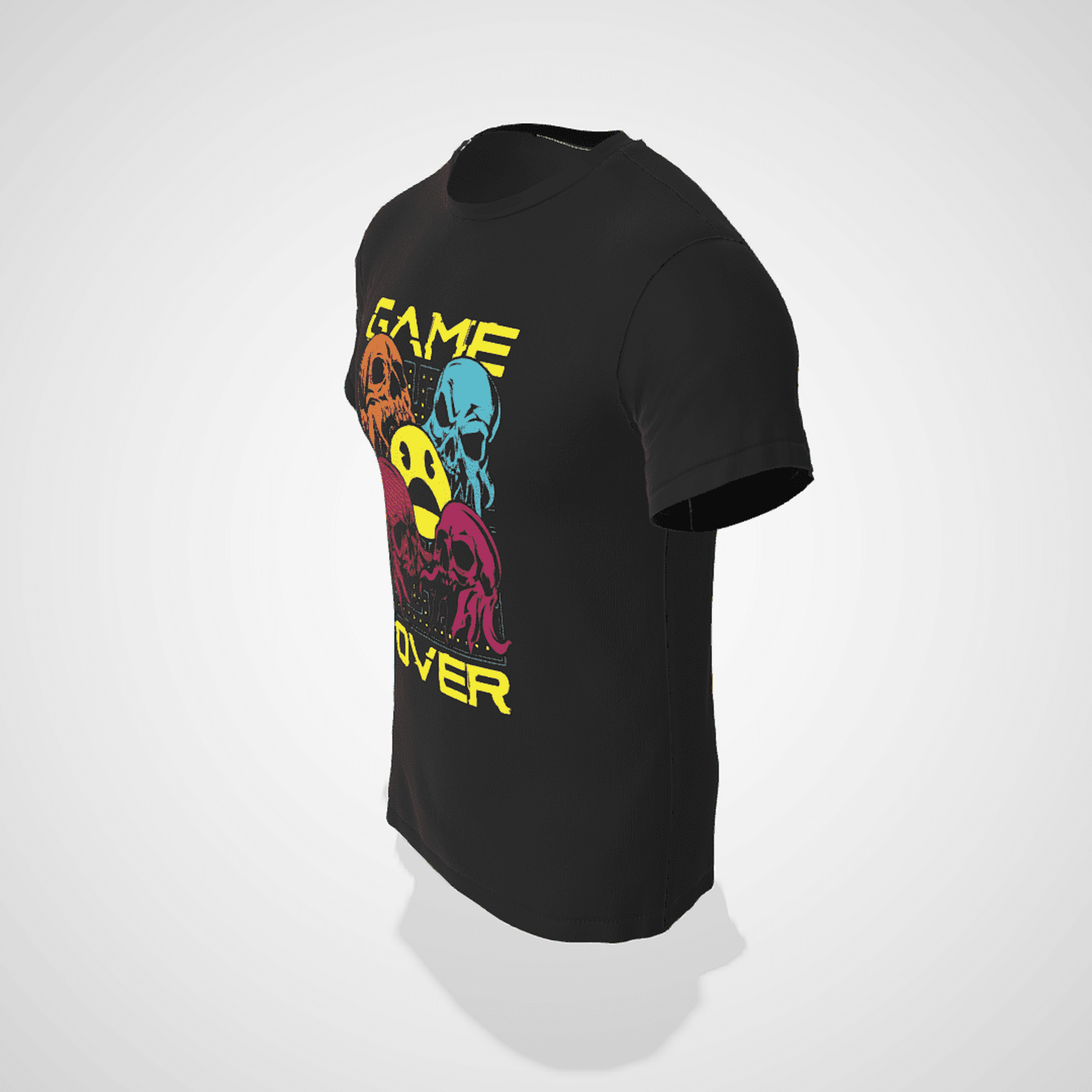 Camiseta Negra Gamer Over - 5